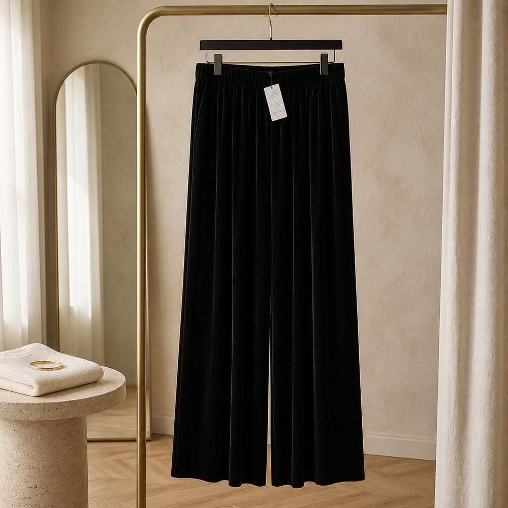 Zenana Kindred Mercantile Crushed Velvet Wide Leg Pants 3X NWT - Picture 3 of 8